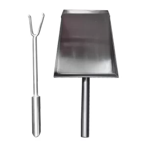 Pala y atizador de acero inoxidable para parrilla, marca Grillbox modelo GB-PAYAT