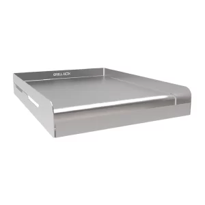 Foto de una plancha para asador doble de acero inoxidable, modelo GB-PL-D marcar Grill Box