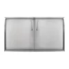 Puerta doble chica linea clásica de acero inoxidable marca Grill Box modelo GB-PTD-93x52