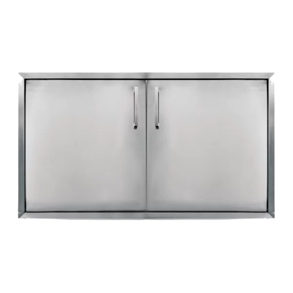 Puerta doble chica linea clásica de acero inoxidable marca Grill Box modelo GB-PTD-93x52