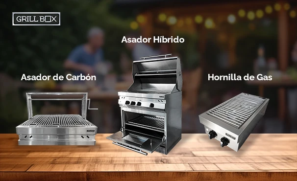 Mostrando diferentes tipos de asador.