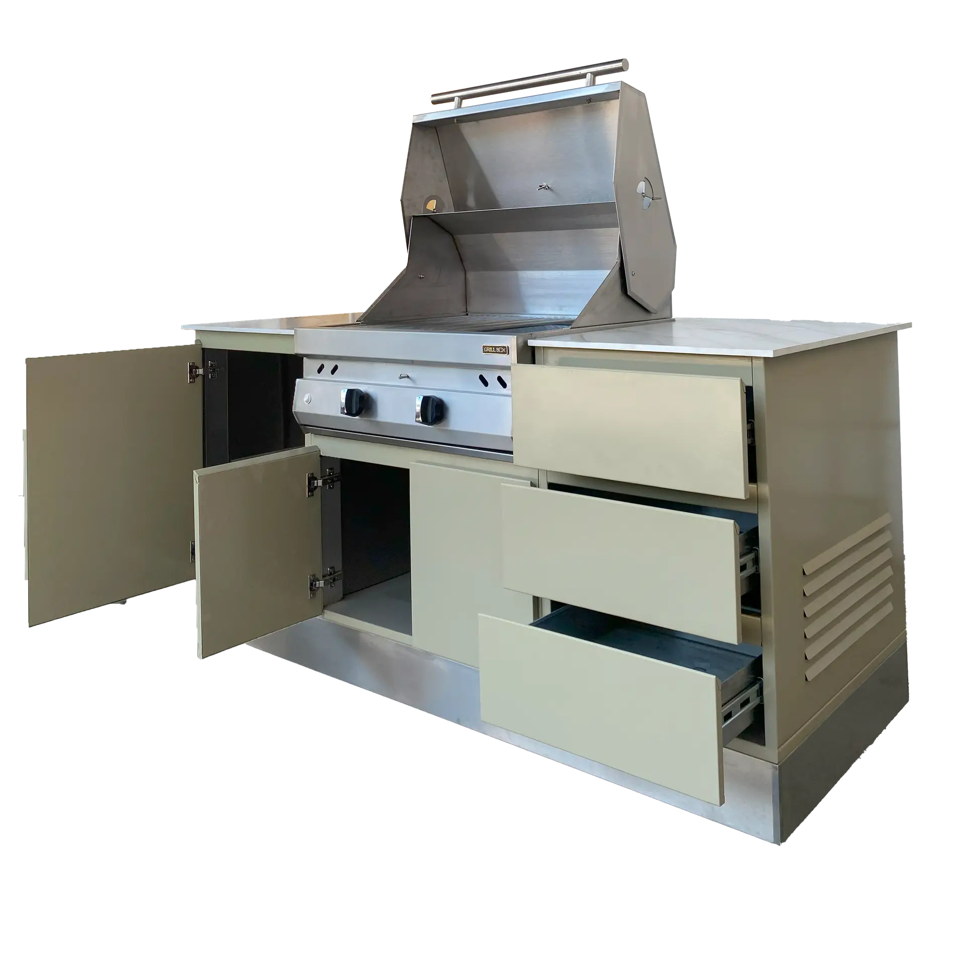 Barra Modular con Asador de Gas y Carbón(Híbrido) de 28″ - Image 4