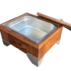 Caja para Carne Mediana de Madera Nogal