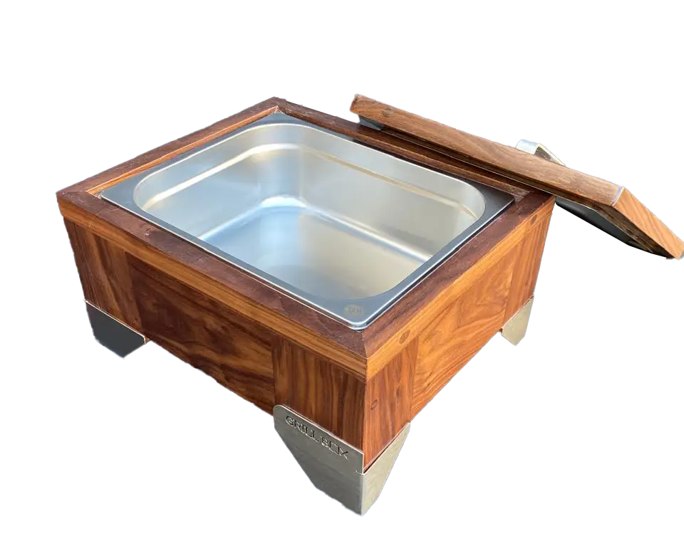 Caja para Carne Mediana de Madera Nogal